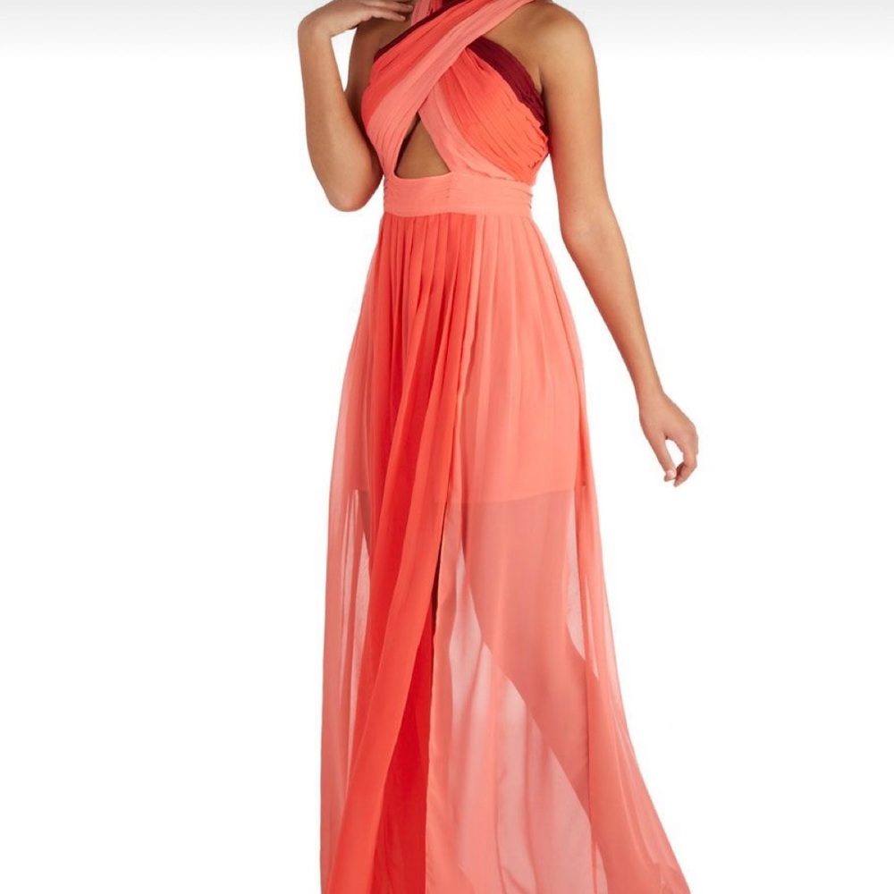 Ark & Co Coral Ombre Maxi Dress M